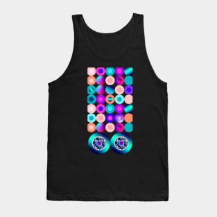 Shiny holo gradient big polka dots Tank Top